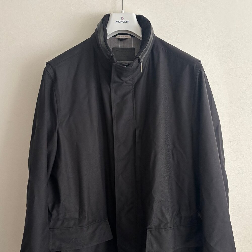$4800 Ermenegildo Zegna Elements Black Wool Parka Jacket/ Coat - 44/ XL